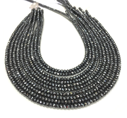 Faceted Rondelle Hematite Beads