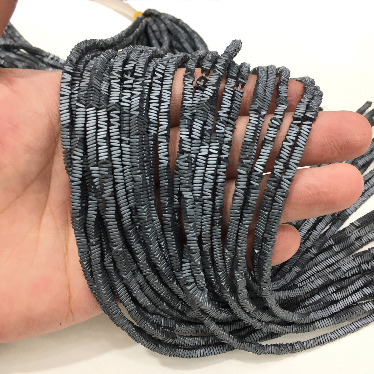 Zip Zap Shape Hematite Beads