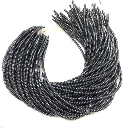 Faceted Rondelle Hematite Beads
