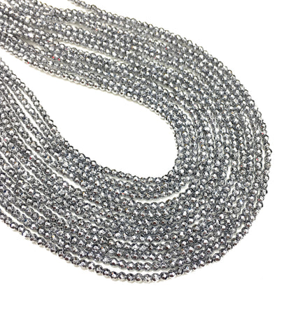 Faceted Round Hematite Beads