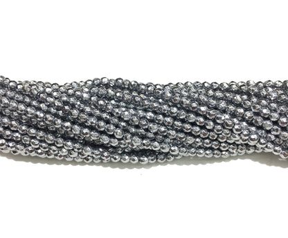 Faceted Round Hematite Beads
