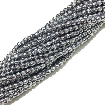 Faceted Round Hematite Beads