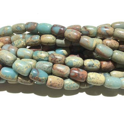 Bucket Shape Snake Skin Jasper Beads