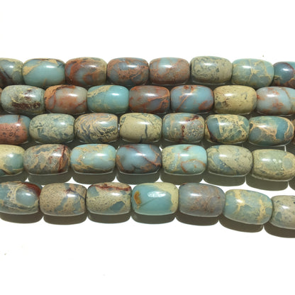 Bucket Shape Snake Skin Jasper Beads