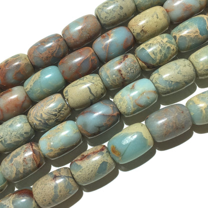 Bucket Shape Snake Skin Jasper Beads