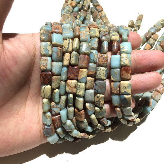 Rectangle Shape Snake Skin Jasper Beads