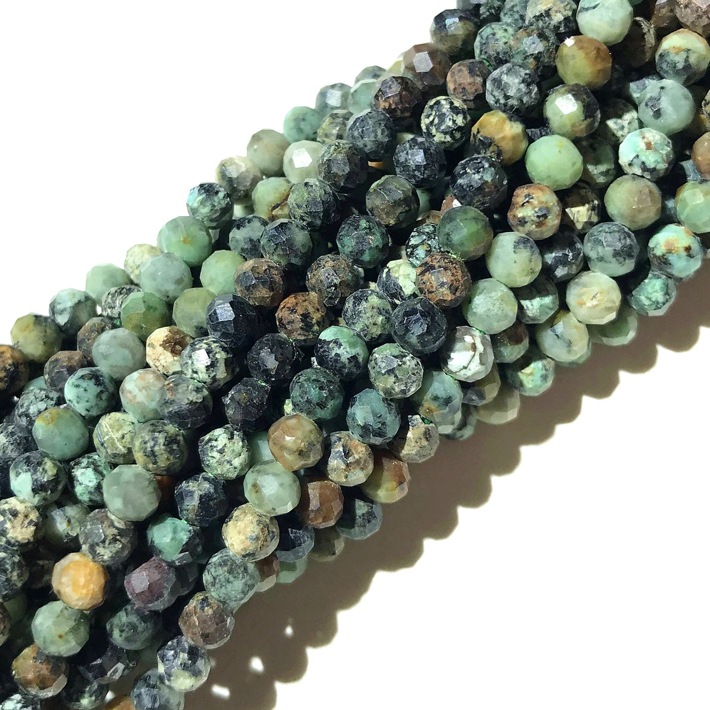 African Turqouise Tiny Faceted Round Beads 2mm 3mm 4mm