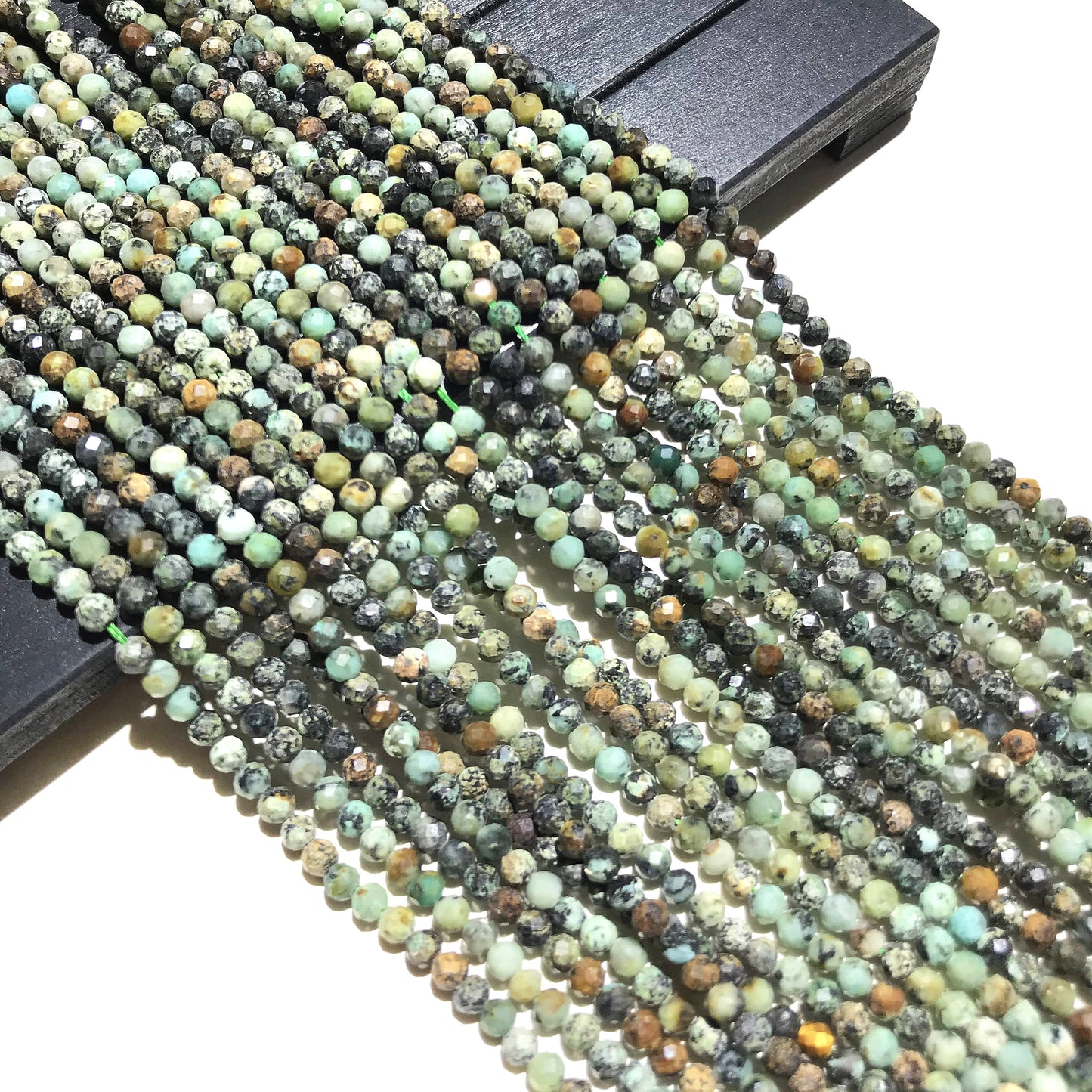 African Turqouise Tiny Faceted Round Beads 2mm 3mm 4mm