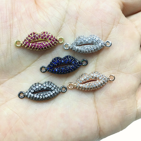 1PCS Brass Cubic Zirconia Lip Accessories