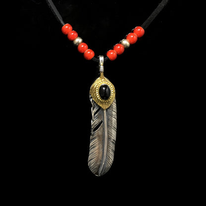 Japan Takahashi Goro John Mayer  Right Feather Necklace