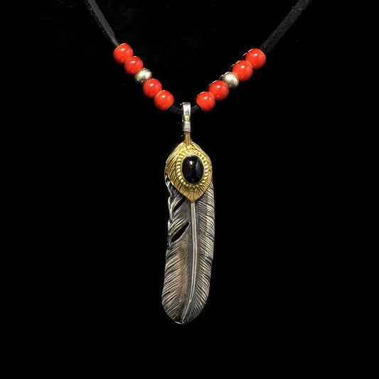 Japan Takahashi Goro John Mayer  Right Feather Necklace