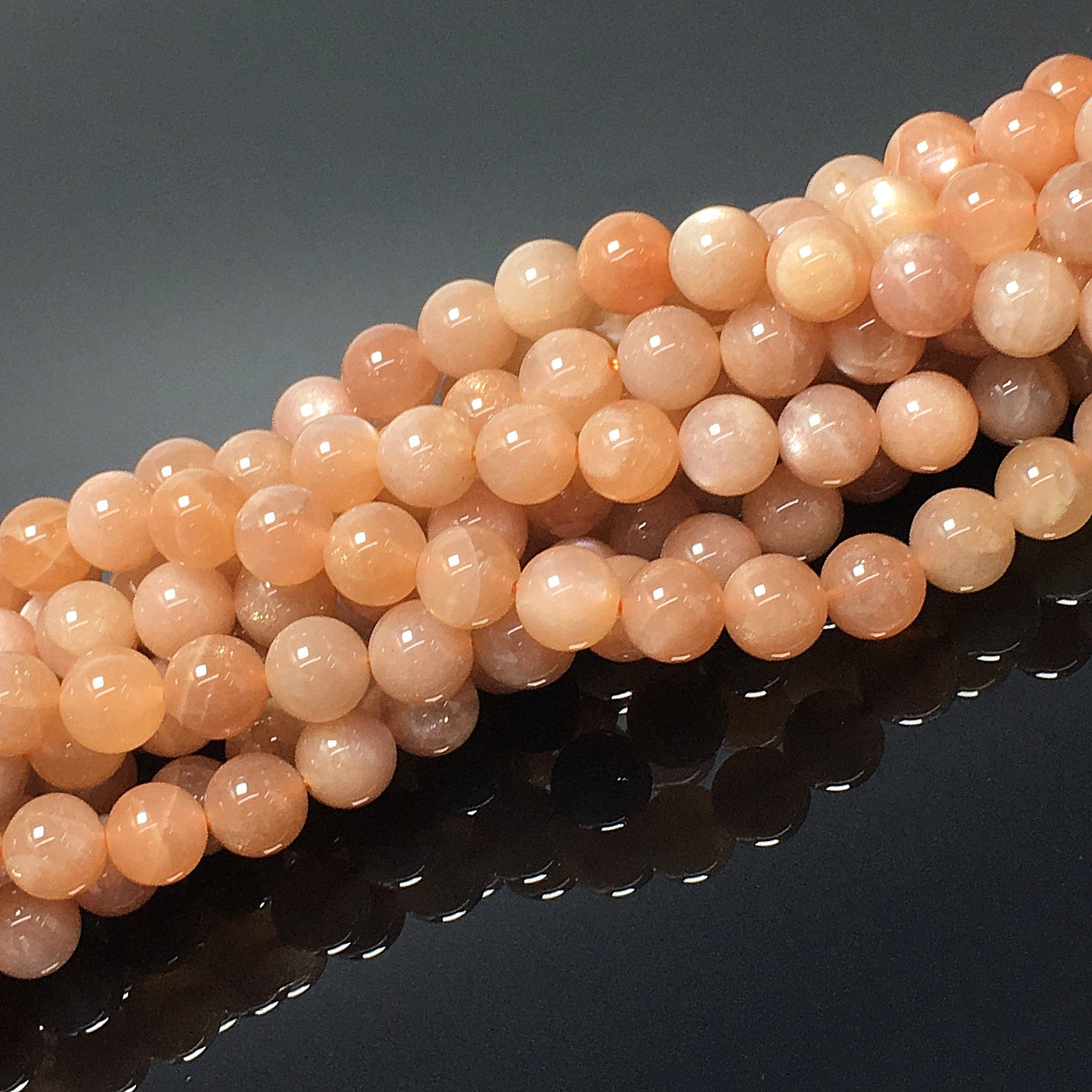 Higher Quality Peach Moonstone Round Beads