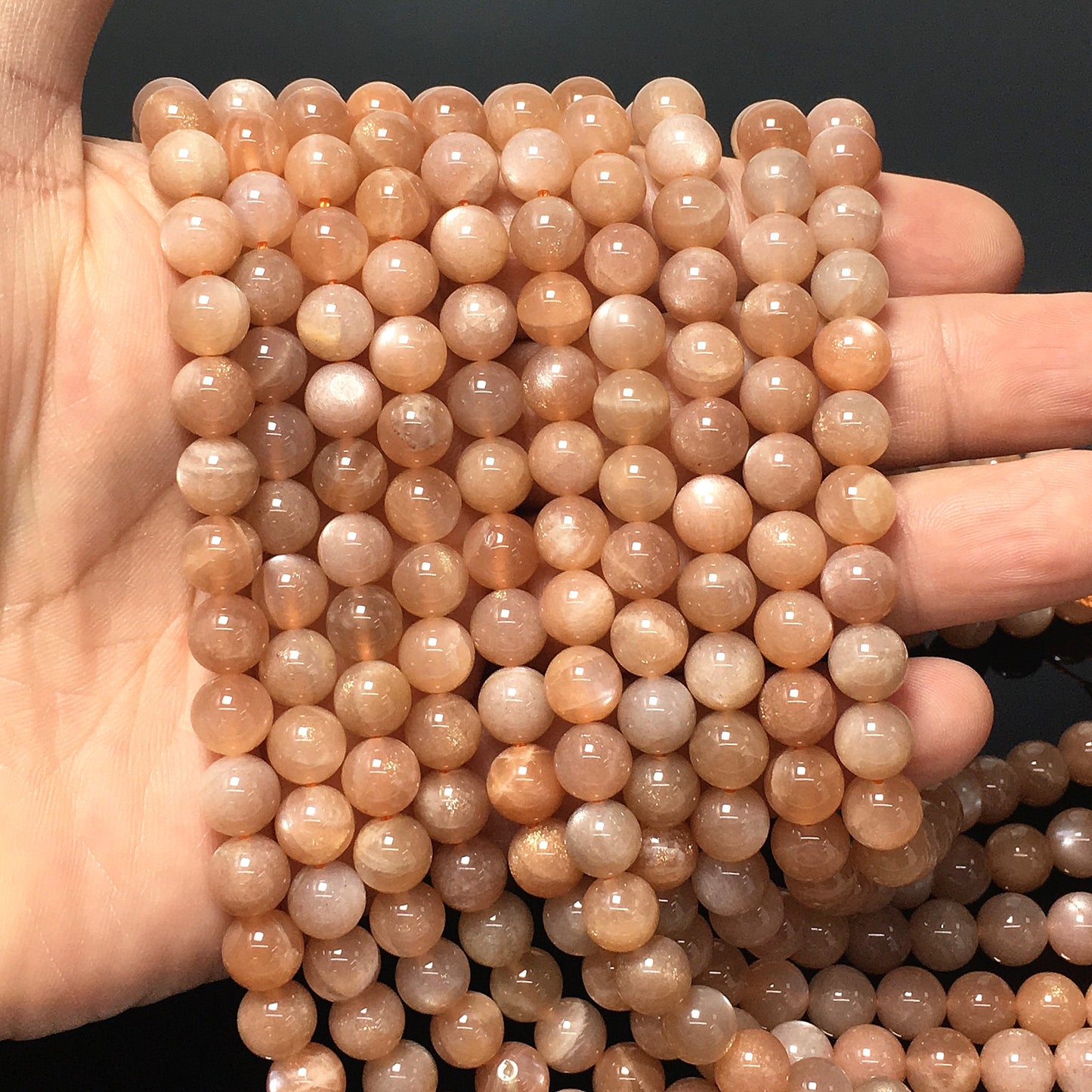 Higher Quality Peach Moonstone Round Beads