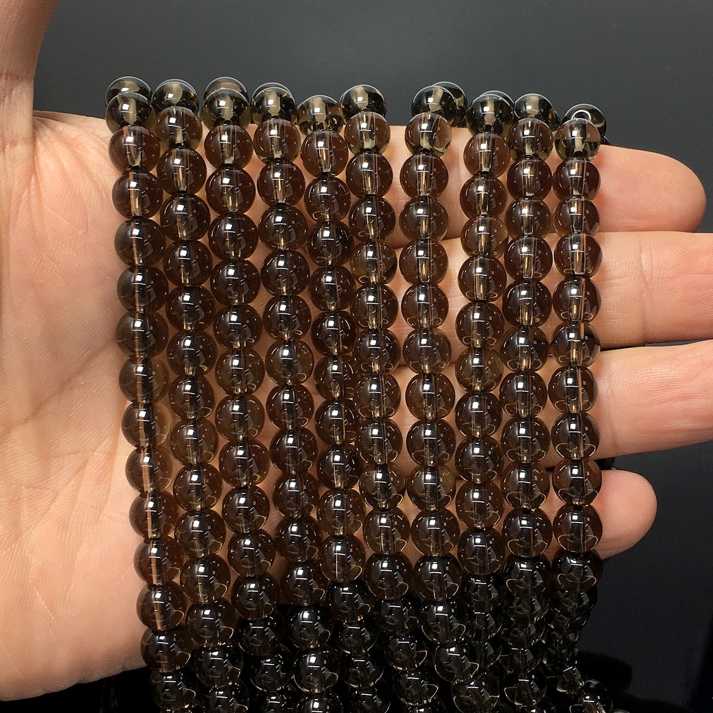 Higher Quality Smoky Quartz Round Beads