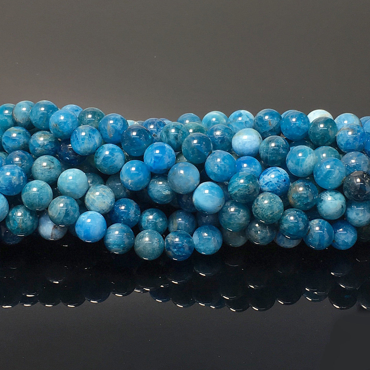 Higher Quality Blue Apatite Round Beads