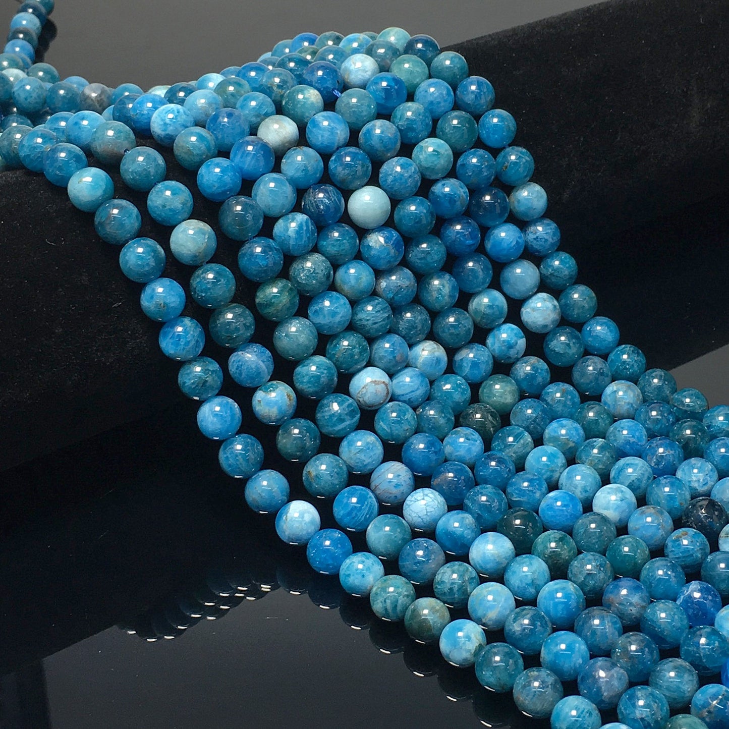 Higher Quality Blue Apatite Round Beads