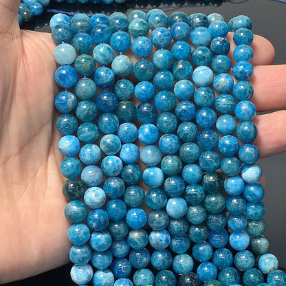 Higher Quality Blue Apatite Round Beads