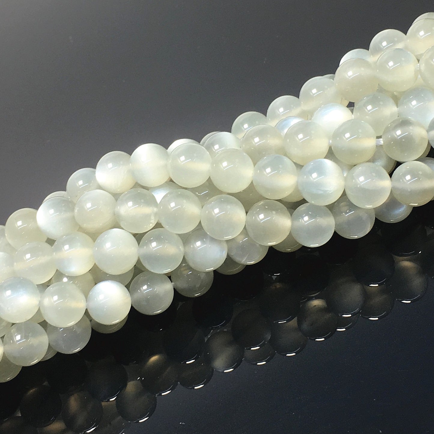 Higher Quality Grey Milky Moonstone Round Beads