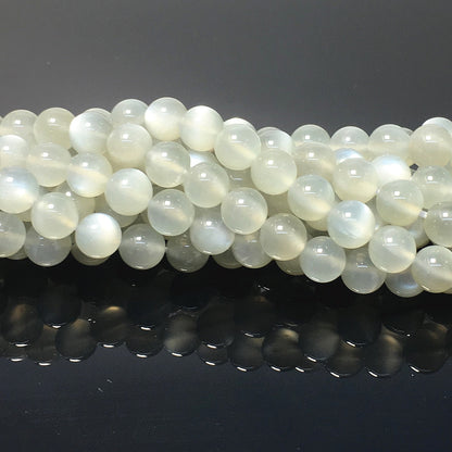 Higher Quality Grey Milky Moonstone Round Beads