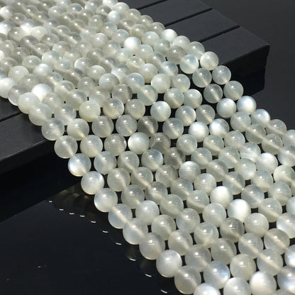 Higher Quality Grey Milky Moonstone Round Beads