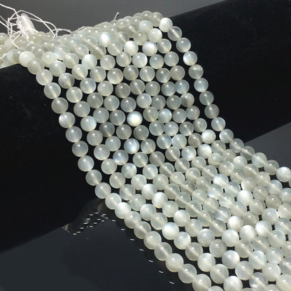 Higher Quality Grey Milky Moonstone Round Beads