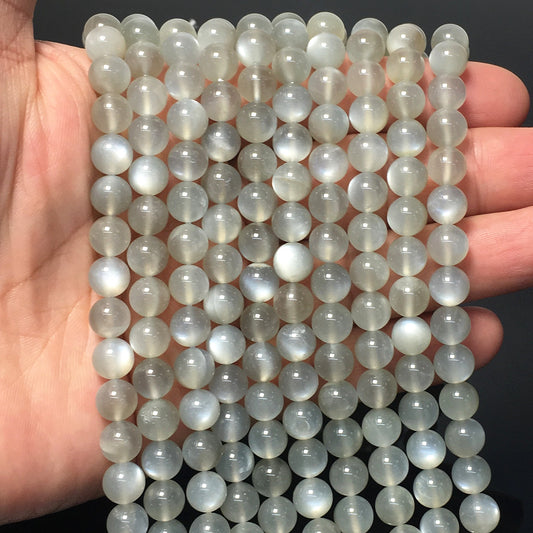 Higher Quality Grey Milky Moonstone Round Beads