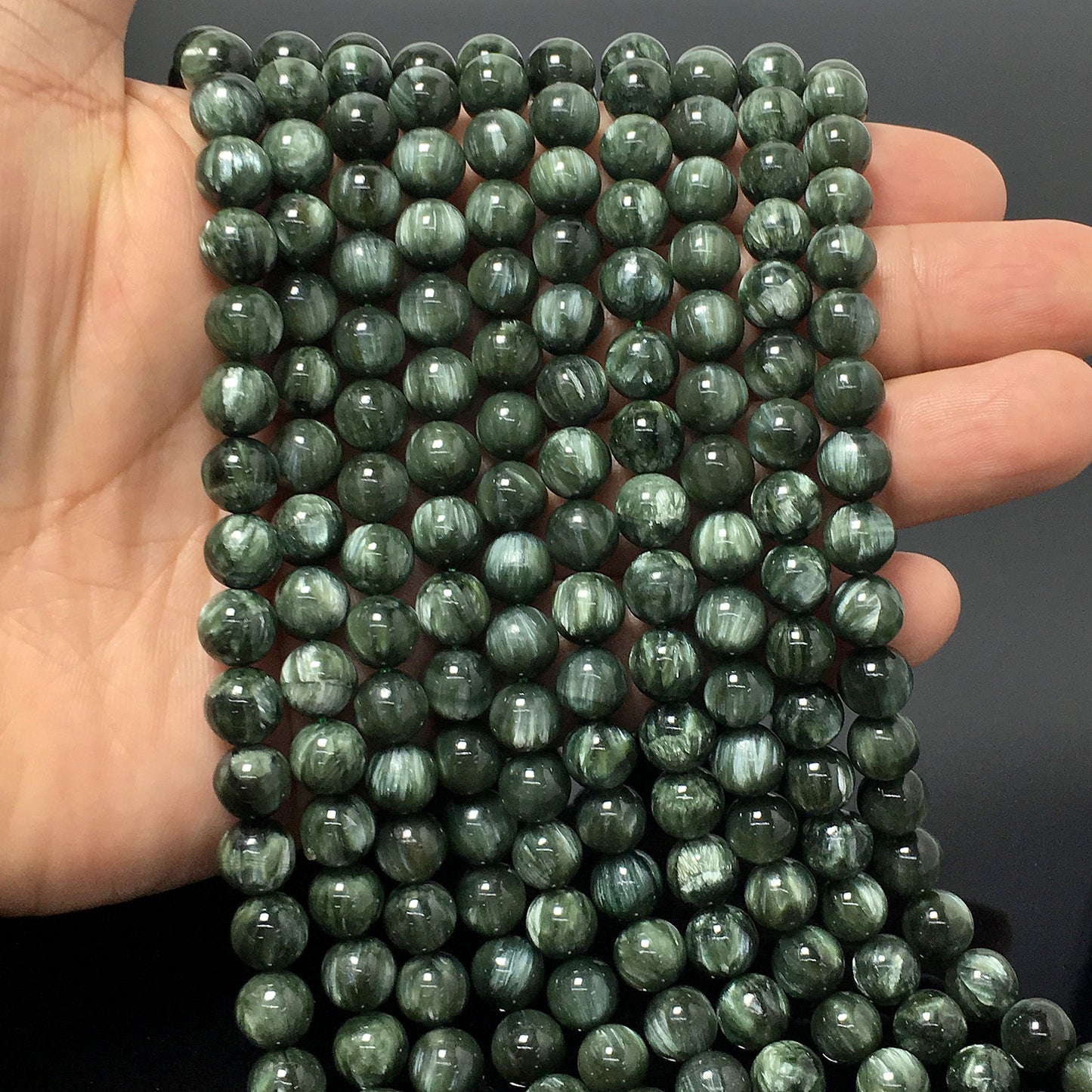 Higher Quality Seraphinite Round Beads