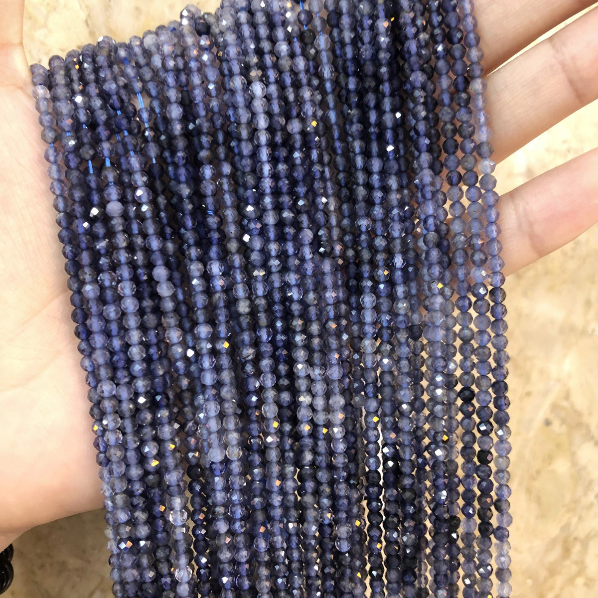 Tiny Round Faceted Gradation Beads
