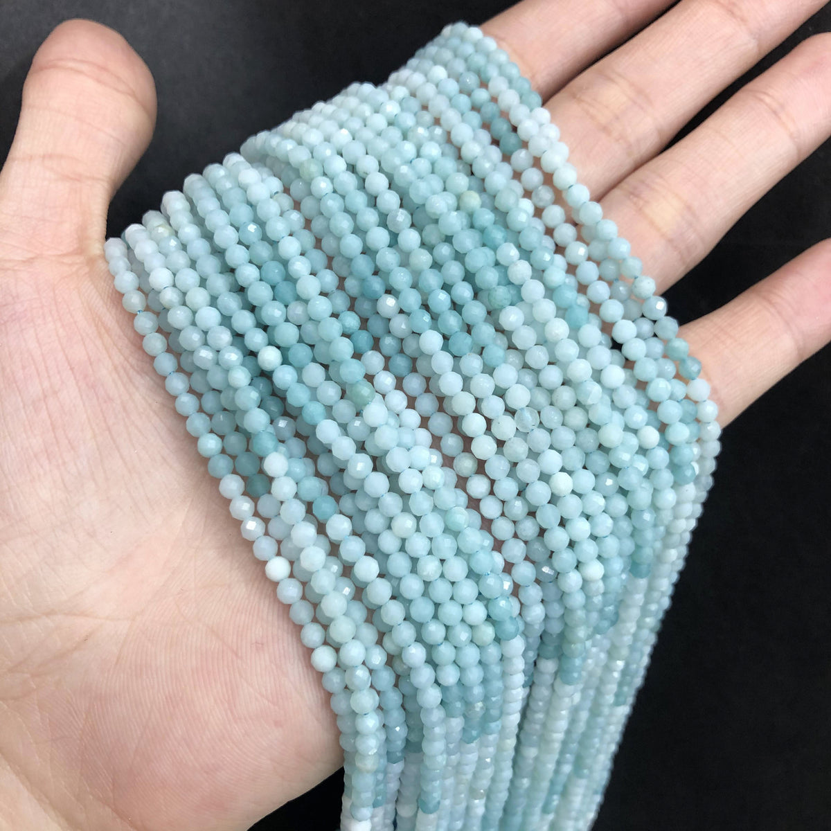 Tiny Round Faceted Gradation Beads