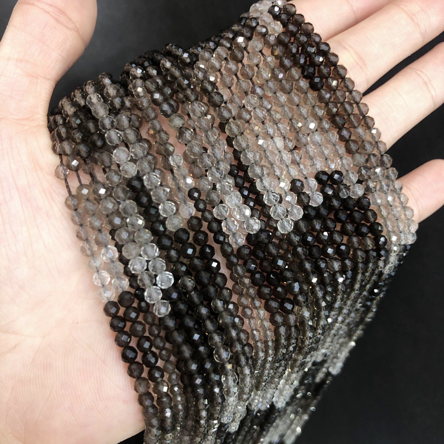 Tiny Round Faceted Gradation Beads