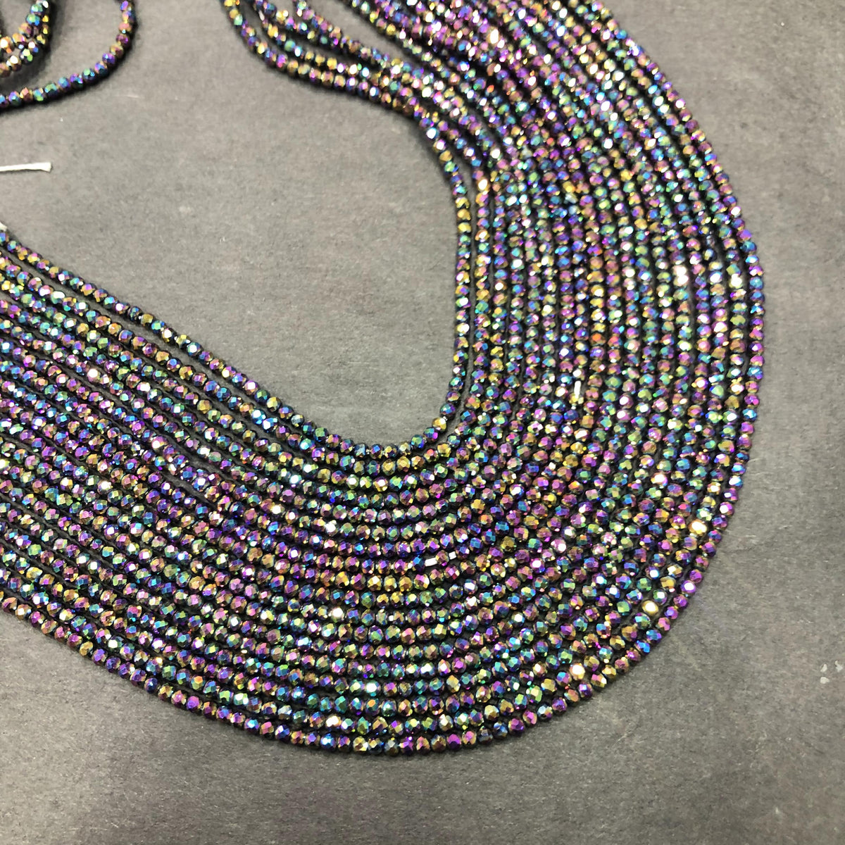 2mm Faceted Round Hematite Beads