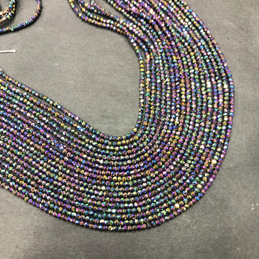 2mm Faceted Round Hematite Beads
