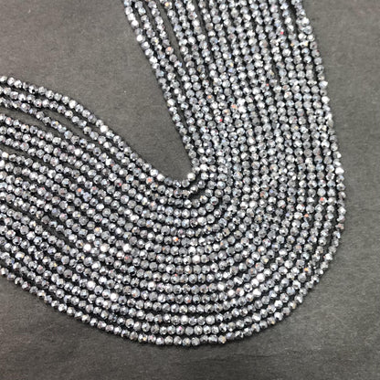 2mm Faceted Round Hematite Beads