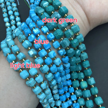 Cube Blue Turquoise Beads