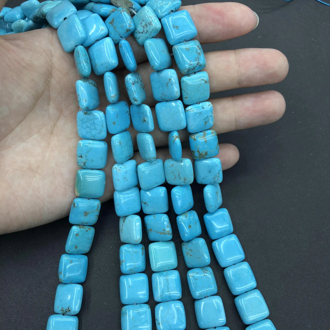 Cube Blue Turquoise Beads