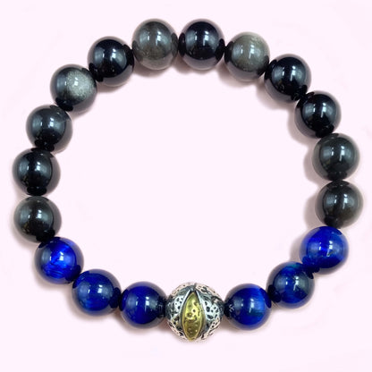 Silver Evil Eye Crystal Bracelet for Strenght and Power