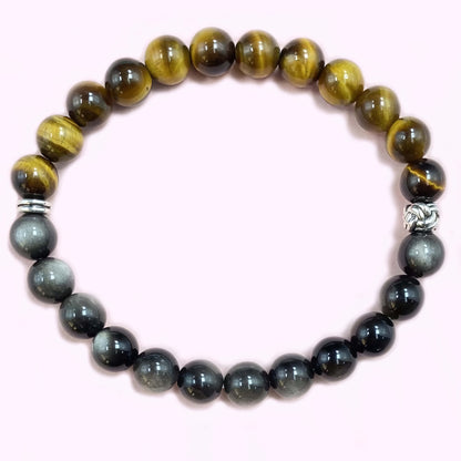 Double Smoky Quartz Crystal Bracelet for Strenght and Power