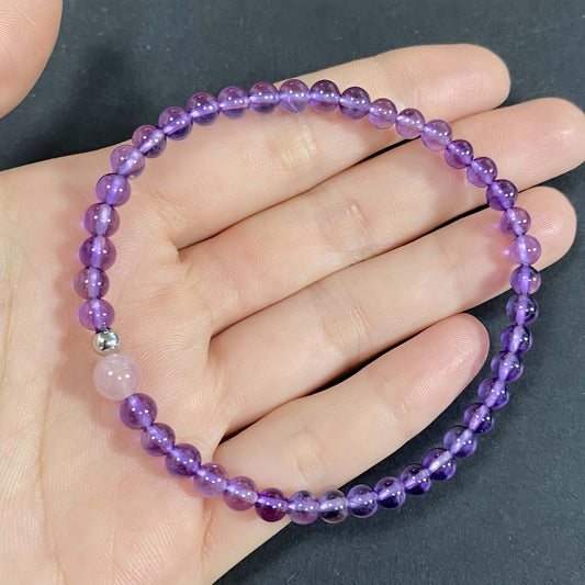 Solid Amethyst Crystal Bracelet for Love and Relationship