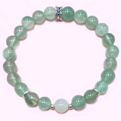 Natural Green Strawberry Quartz to Improve Body and Health Crystal  Bracelet