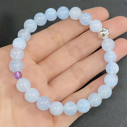 Blue Chalcedony Improve Sleep Crystal Bracelet