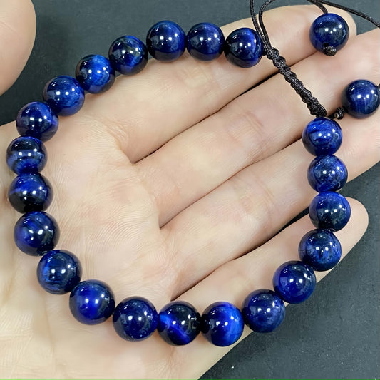 Blue Tiger's Eye to Improve Sleep Braided Rope Crystal Bracelet