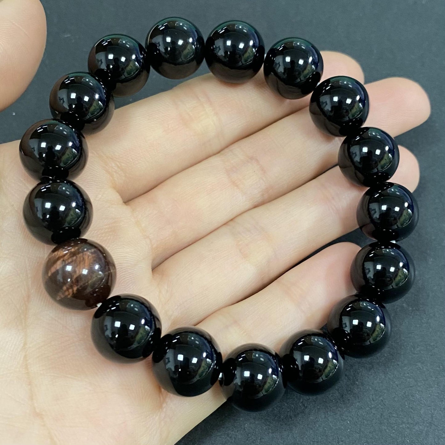 Natural Large Onyx  for Protection and Apotropaic Crystal Bracelet