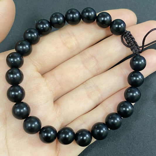 Matte Onyx for Protection and Apotropaic Briaded Rope Crystal Bracelet