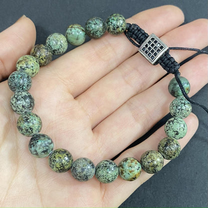 African Turquoise Crystal Bracelet for Focus and Concentration