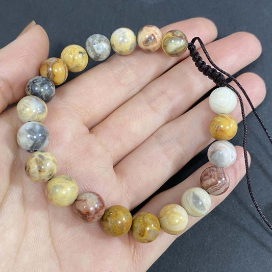 Crazy Lace Agate Crystal Bracelet for Focus and Concentration