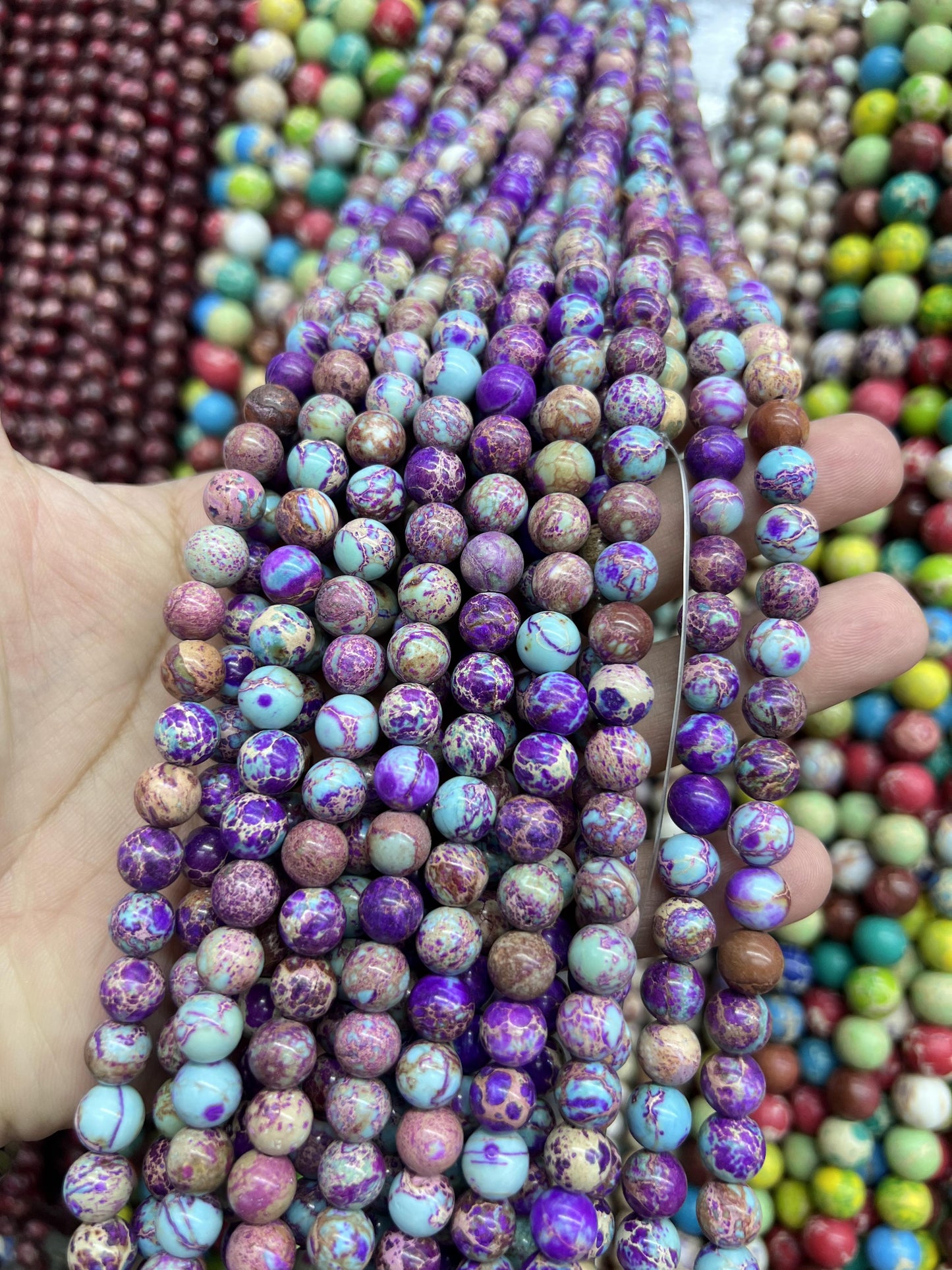 Sea Sediment Imperial Jasper Loose Beads Free Shiping