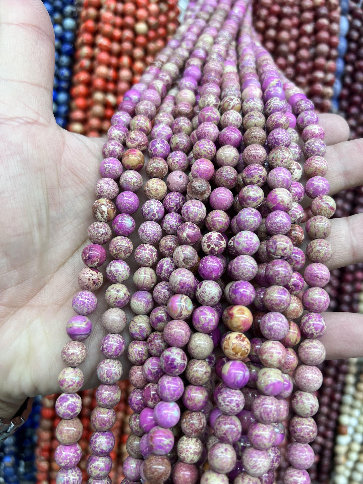 Sea Sediment Imperial Jasper Loose Beads Free Shiping