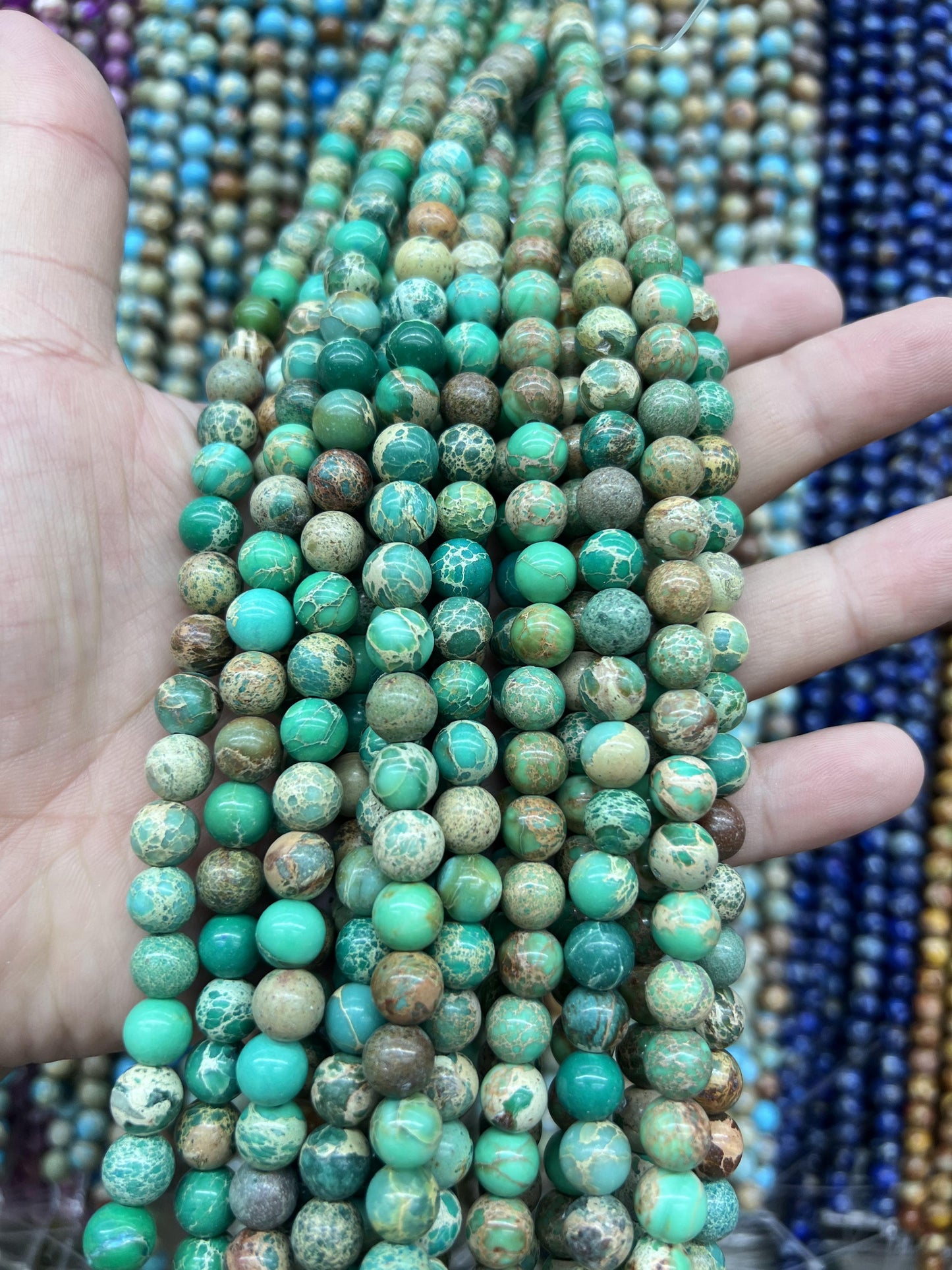 Sea Sediment Imperial Jasper Loose Beads Free Shiping