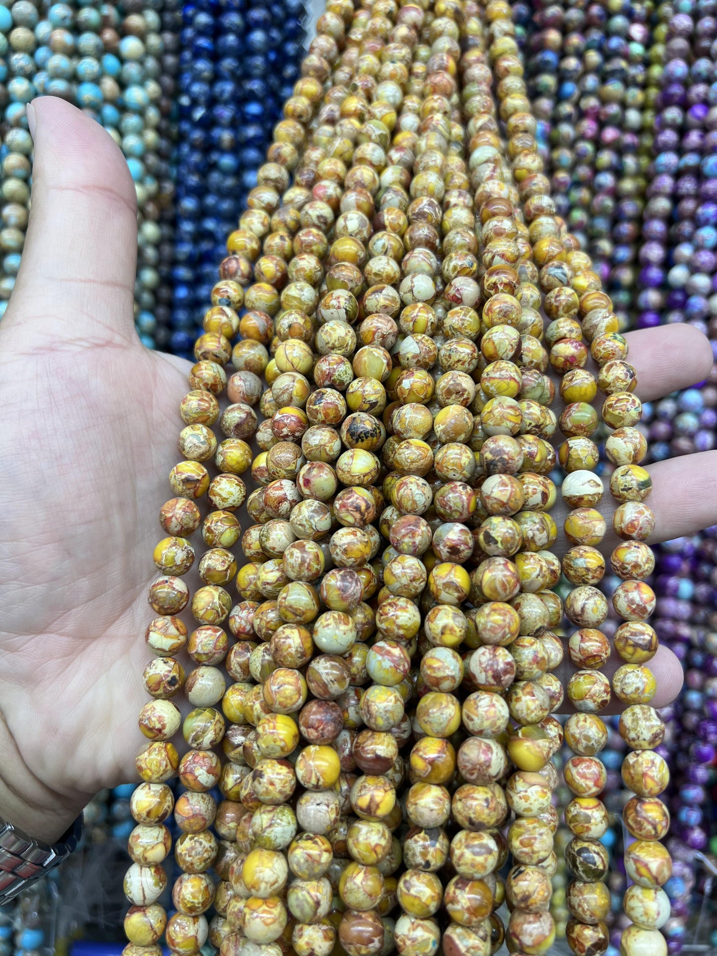 Sea Sediment Imperial Jasper Loose Beads Free Shiping