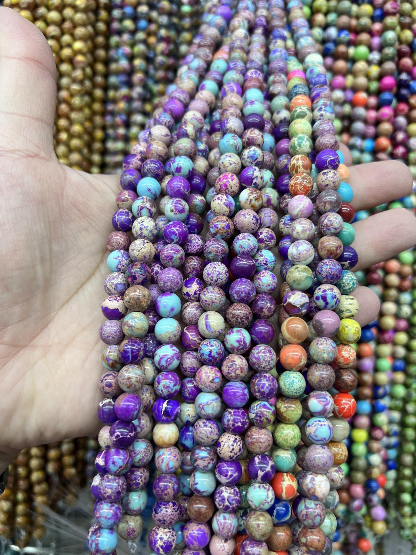 Sea Sediment Imperial Jasper Loose Beads Free Shiping